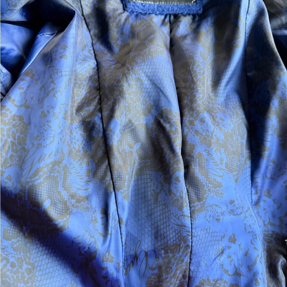 GUESS Blue Zip-Up Jacket Size XL Soft Knit Light Pilling Coat Great Condition - Picture 14 of 15